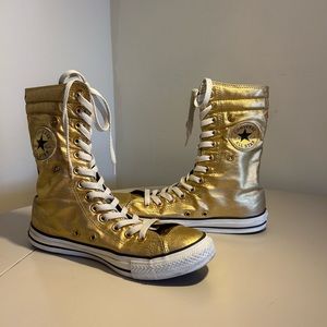 Gold Converse Super High Tops